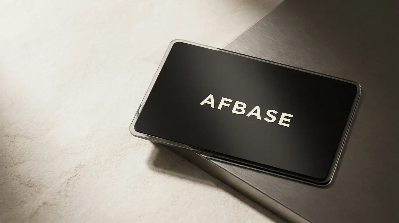 Подарочная карта AFBASE на тёмной поверхности